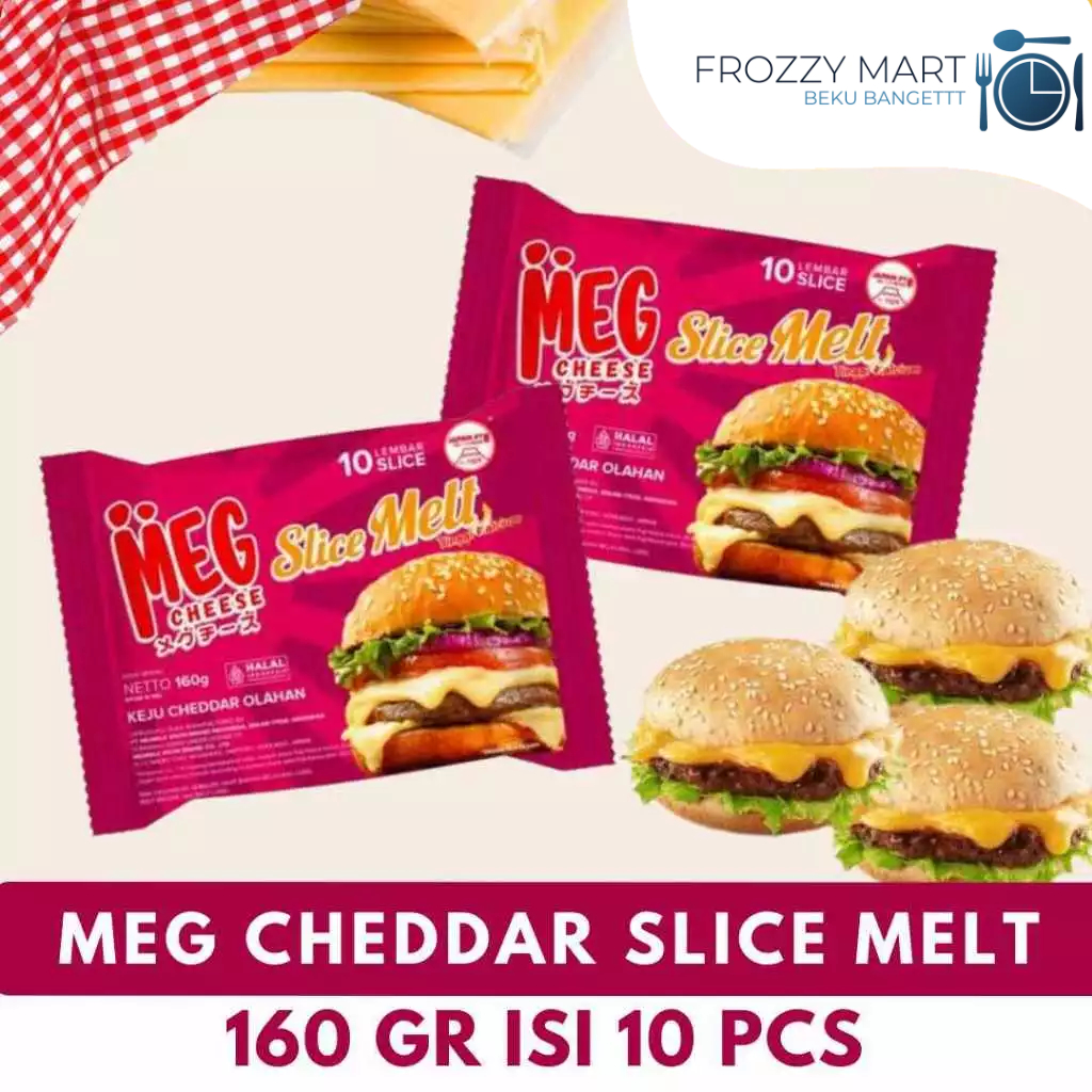

MEG Cheddar Slice Melt 160gr Isi 10 – Keju Lembaran Mudah Meleleh, Cocok untuk Topping & Masakan