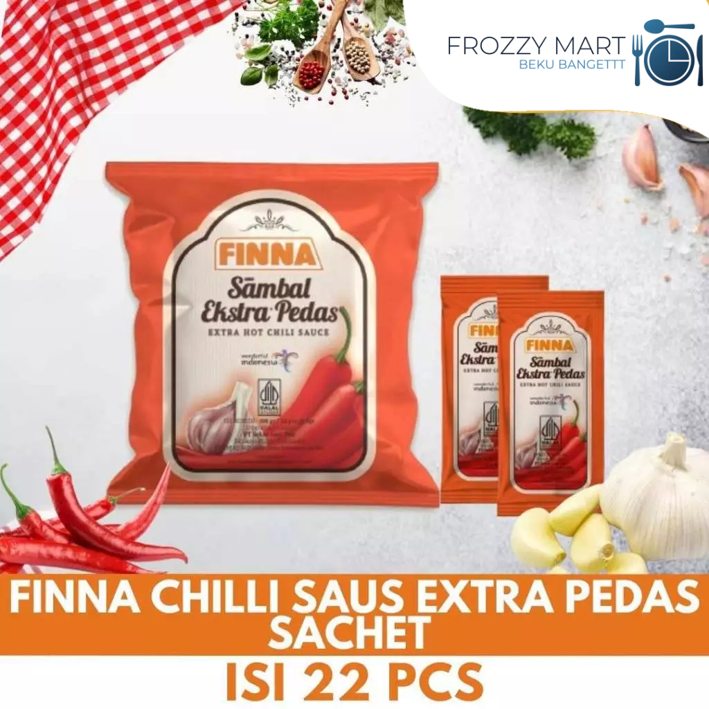 

FINNA Sambal Sachet - Extra Pedas 22pcs / Sambal Bangkok 20pcs - Saus Sambal Praktis Sekali Pakai