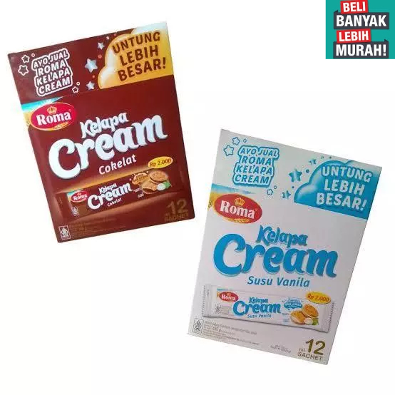 

ROMA KELAPA CREAM SACHET 1 BOX ISI 12 SACHET ( BELI BANYAK LEBH MURAH )