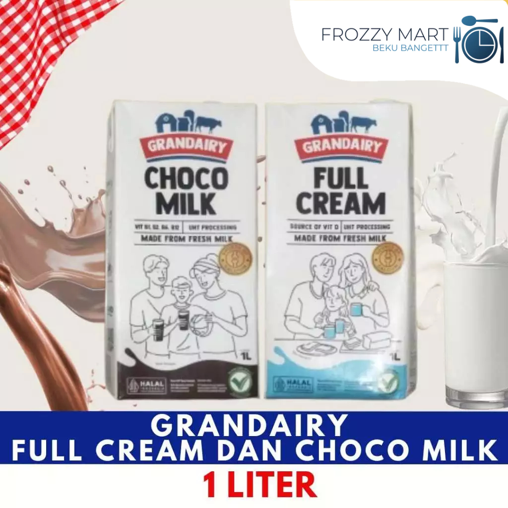

Grandairy Milk 1 L – Choco Milk & Full Cream | Susu Premium Botol Besar