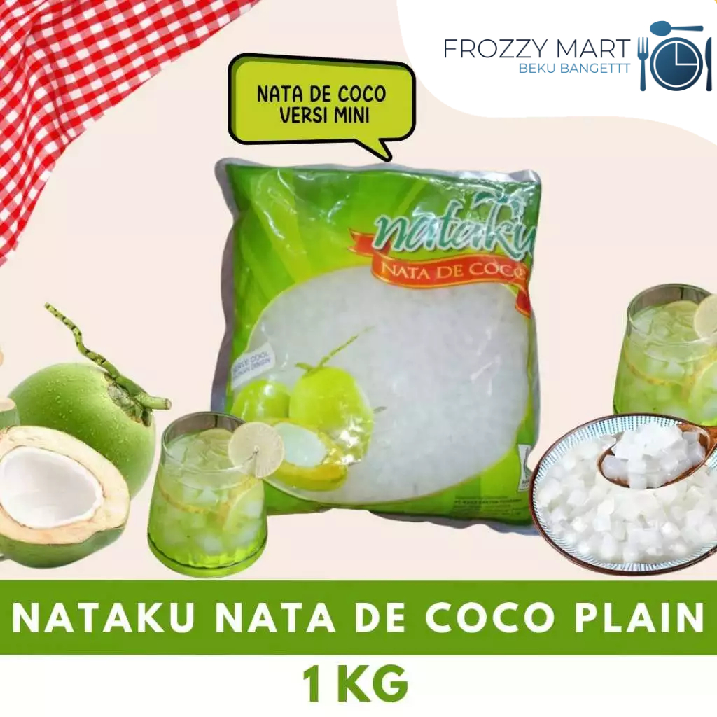 

NATAKU Nata de Coco Plain 1 kg – Nata Tanpa Rasa Siap Pakai untuk Minuman & Dessert