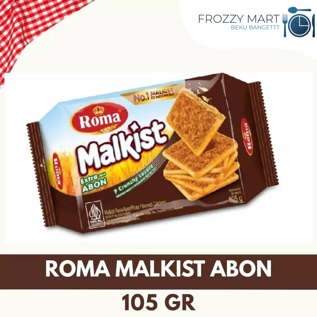 

ROMA Malkist Abon 105gr – Roti Malkist Renyah Topping Abon Gurih, Camilan Praktis & Lezat