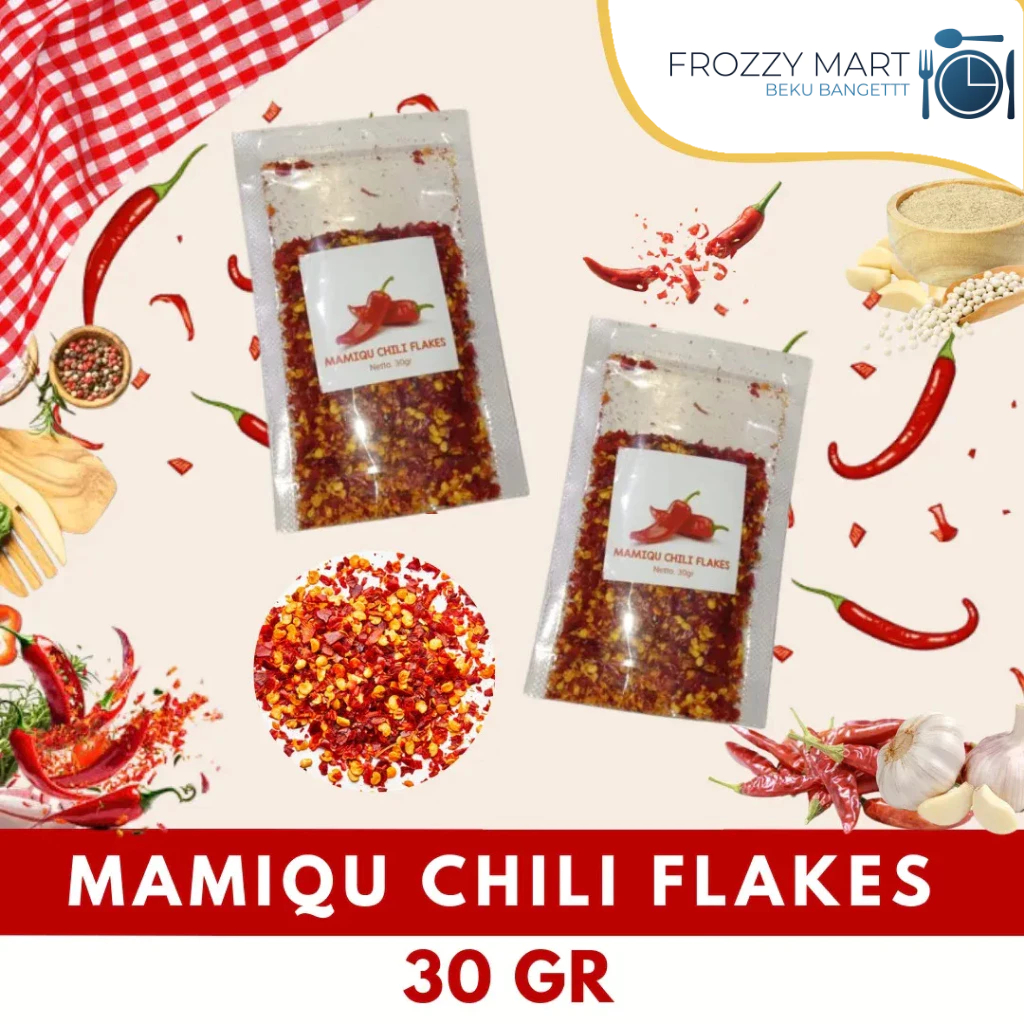 

MAMIQU Chili Flakes 30g – Cabe Kering Tumbuk / Cabai Tabur Pedas Khas Topping Masakan