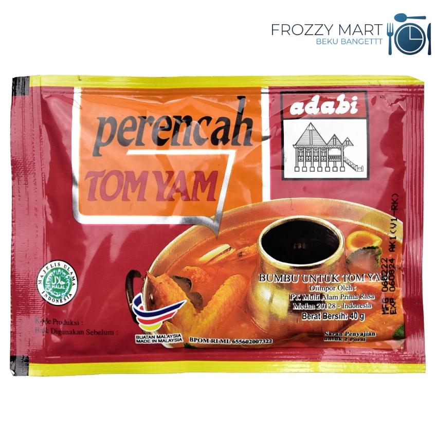 

Adabi Perencah Tomyum 40g Bumbu Kuah Sup Asam Pedas Instan Halal