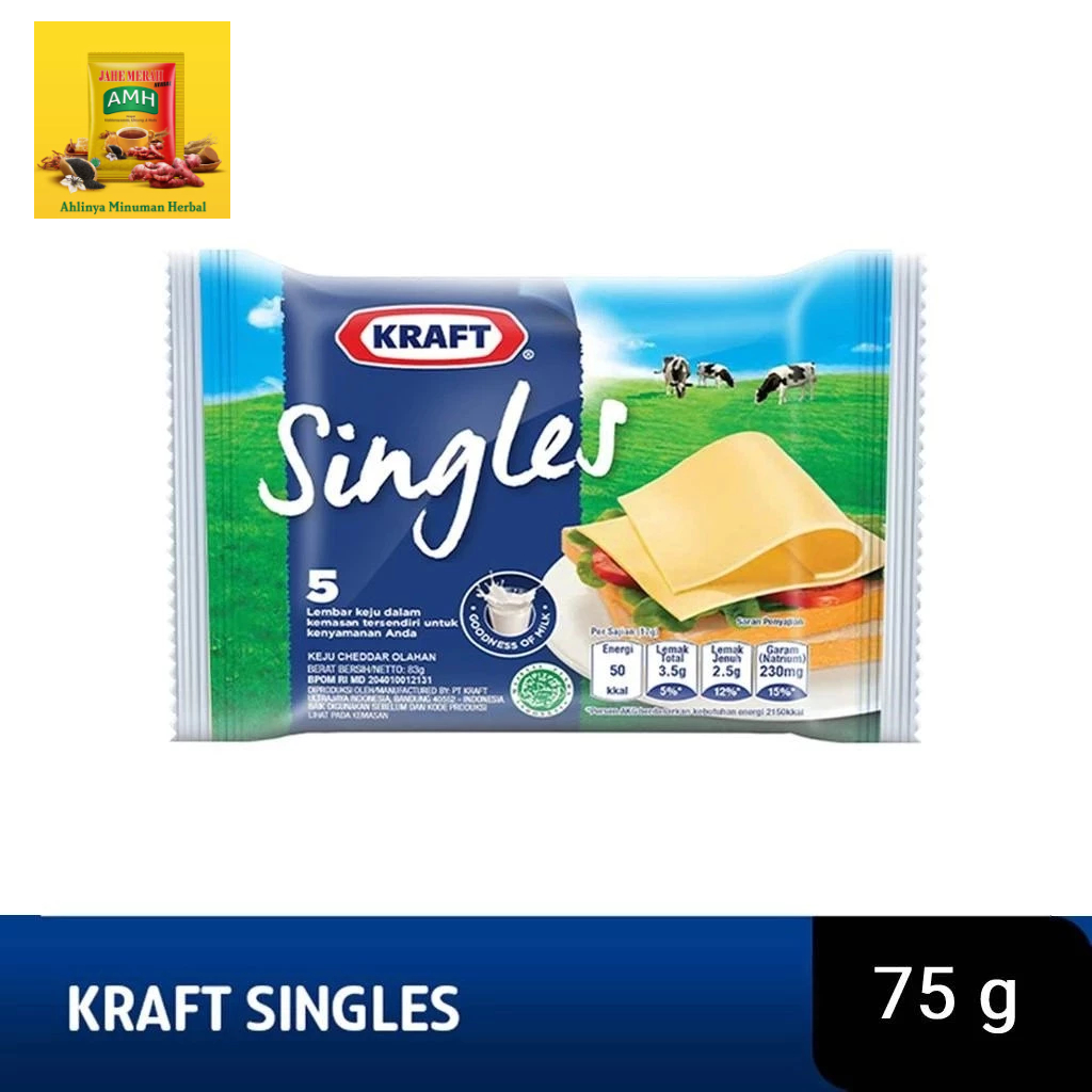 

Kraft Keju High Calcium Singles 5 Slice 75g | Slice keju | Keju Lembaran