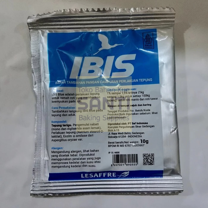 

Ibis Blue | Bread Improver Pelembut Roti SAF | 10 Gram