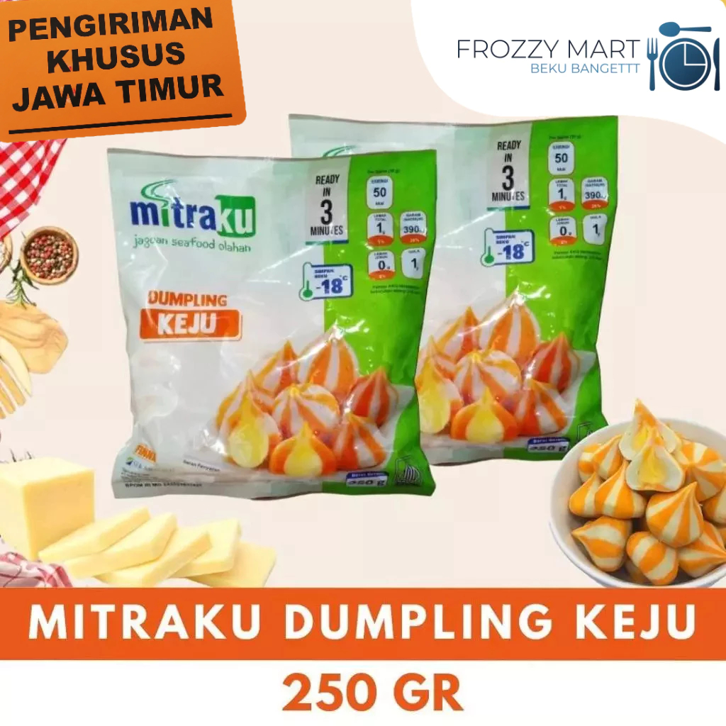 

MITRAKU Dumpling Keju 250gr / 500gr / 1kg – Pangsit Isi Keju Frozen Food
