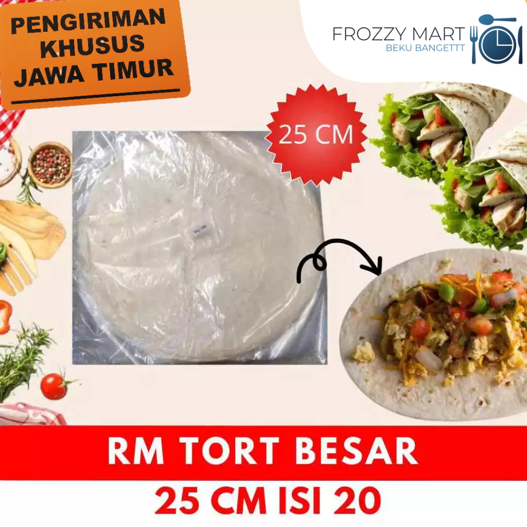 

RM Tortilla Wrap Mini / Kecil / Sedang / Besar – Isi 20 Lembar Kulit Tortilla