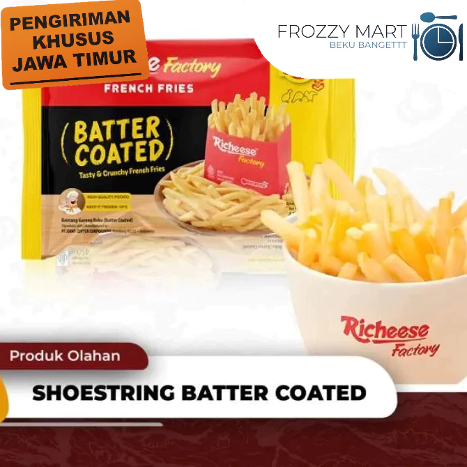 

Richeese French Fries Batter Coated 450gr / 900gr – Kentang Goreng Krispi Frozen Siap Goreng
