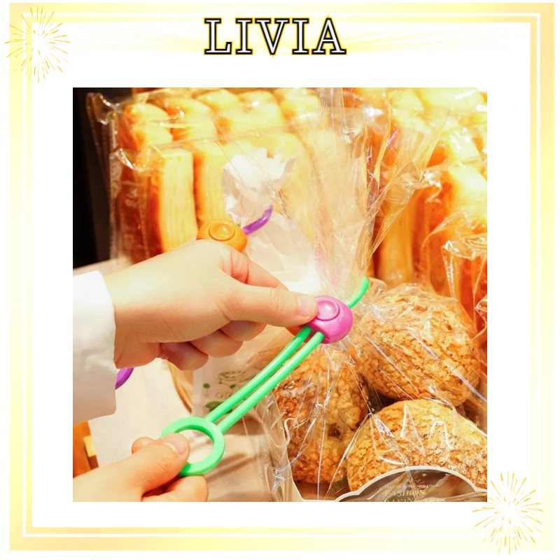 LIVIA Klip Penyegel Bungkus Makanan/Camilan/ Tali Penyegel Sealer Kantong Plastik Adjustable