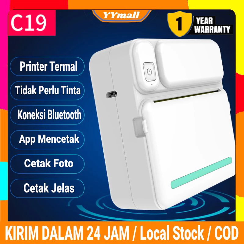 Mini Printer Portable Thermal Printer Pocket Printer Wireless Bluetooth Mini Foto Gambar Label Print