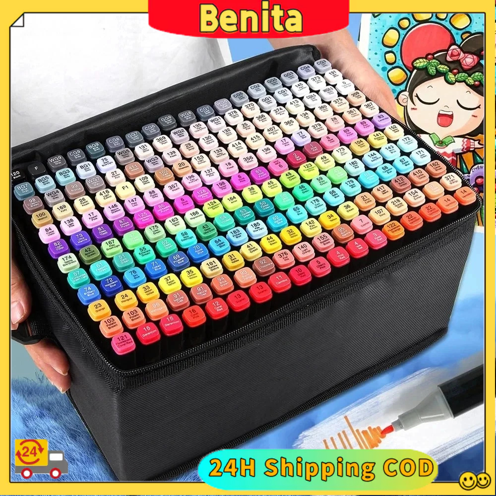 

【LOWEST-PRICE】Touch 204/168/120 Warna Sketsa Spidol Umum General Marker Set Animation Markers/Animation Markers Pena Berujung