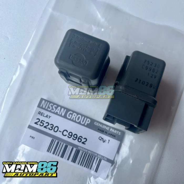 RELAY NISSAN 25230-C9962 12 VOLT KAKI 6 WARNA ABU ABU
