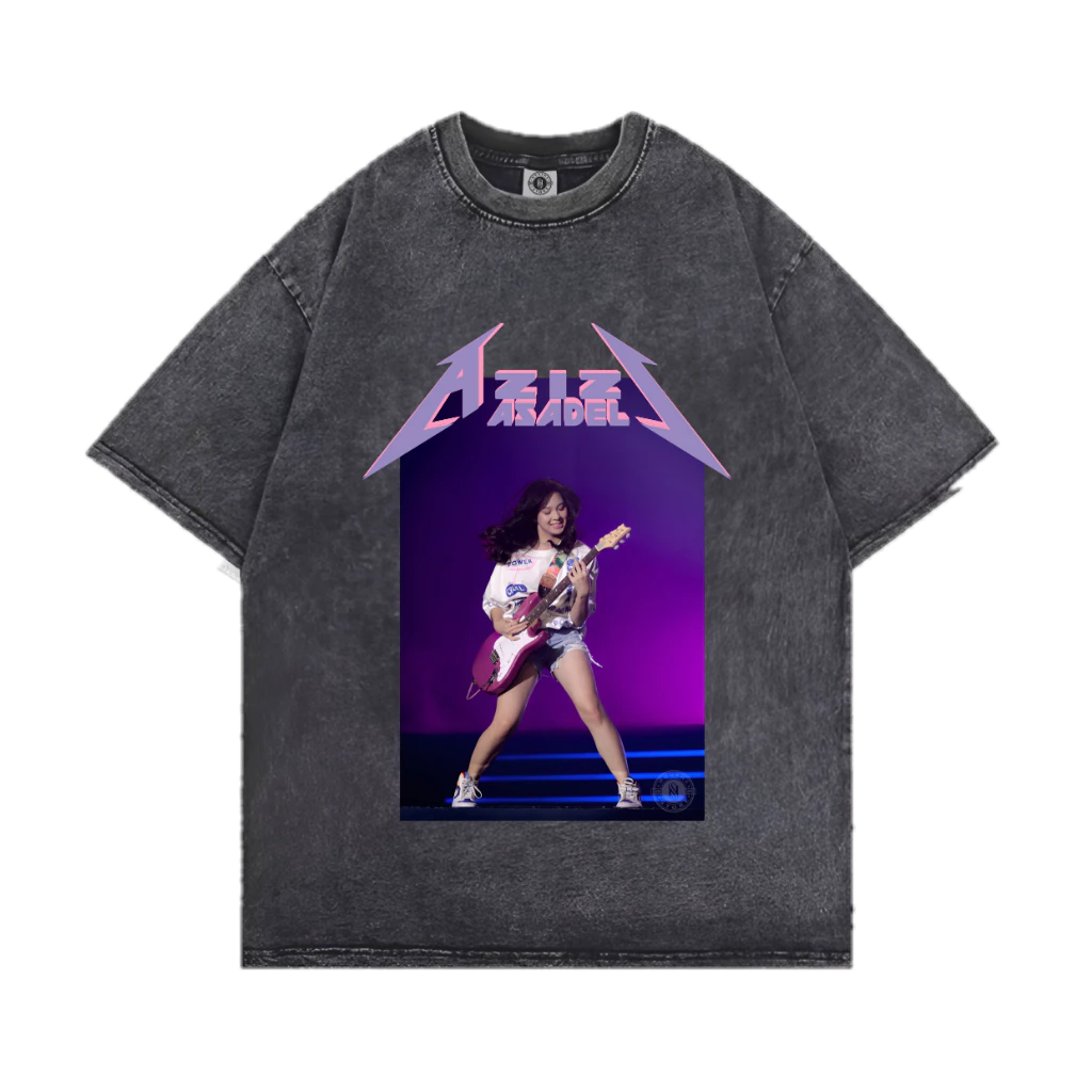 Whuts Store Tshirt Wash  Azizi Asadel ZeeJKT48 Vintage  Kaos  washed Plesetan  Metlica vintage Music