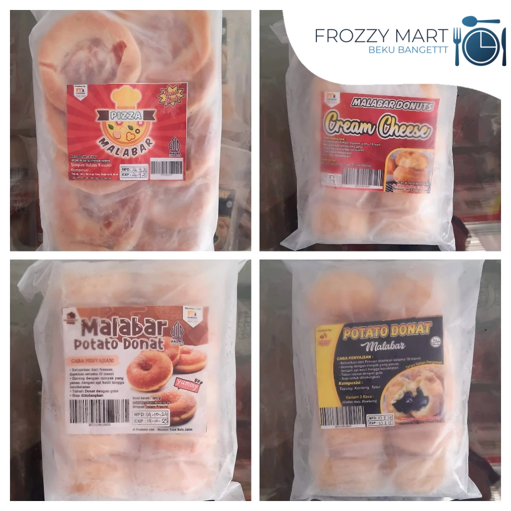 

MALABAR Pizza Mini & Donat Frozen | Donat Ori, Mix, Cream Cheese | Snack Beku Praktis & Lezat!
