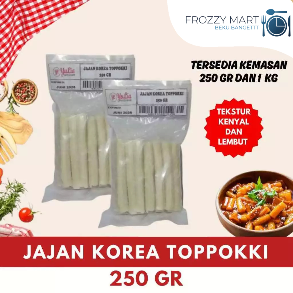 

Topokki Korea Halal 250gr - 1KG – Rice Cake Kenyal Pedas Manis | Jajan Korea Frozen Food