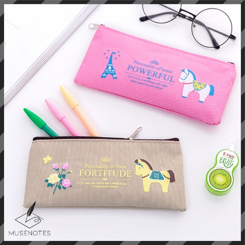 

Tempat Pensil Horse Kuda with Zipper Bag Wadah Pensil Resleting Pencil Case Kotak Pensil S-PC009