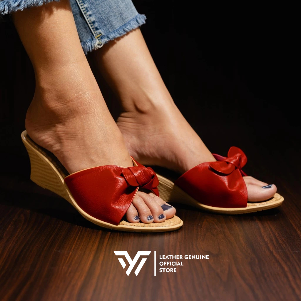 Sandal Kulit Wanita-Wedges 5cm-Sandal Kulit Asli