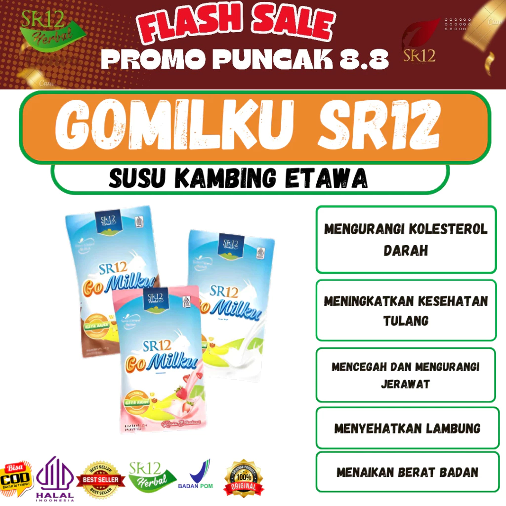 

Go Milku SR12 Kemasan Sachet Susu Kambing Etawa