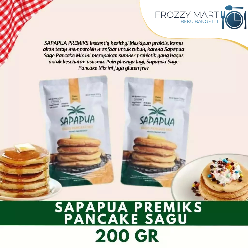 

SAPAPUA Premiks Pancake Sagu 200gr – Tepung Sagu Instan, Praktis & Sehat, Khas Papua