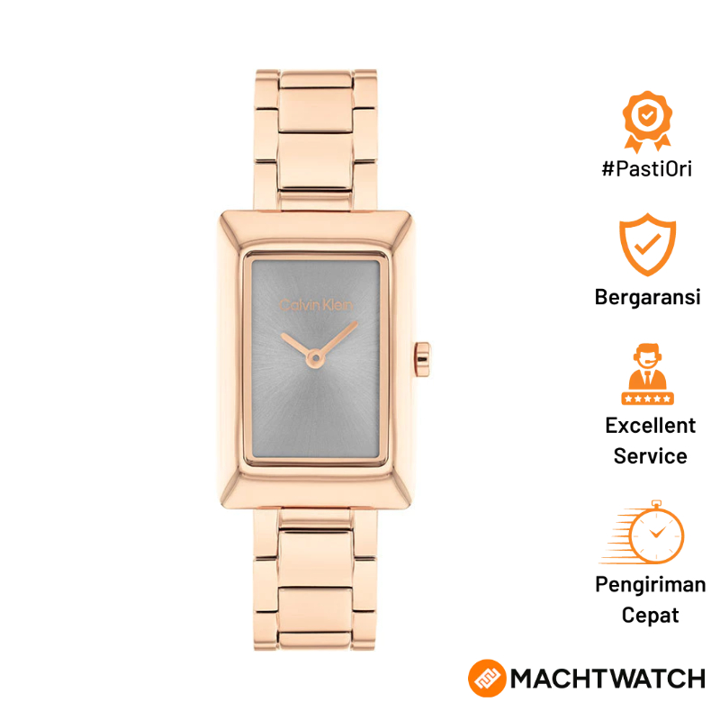 [PRJ] Jam Tangan Wanita Calvin Klein Styled 25200394 Grey Dial Rose Gold Stainless Steel Strap