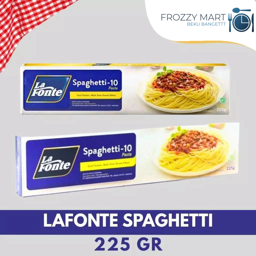

LAFONTE Spaghetti Pasta 225gr / 450gr – Mie Pasta Italia Premium untuk Olahan Bolognese, Carbonara