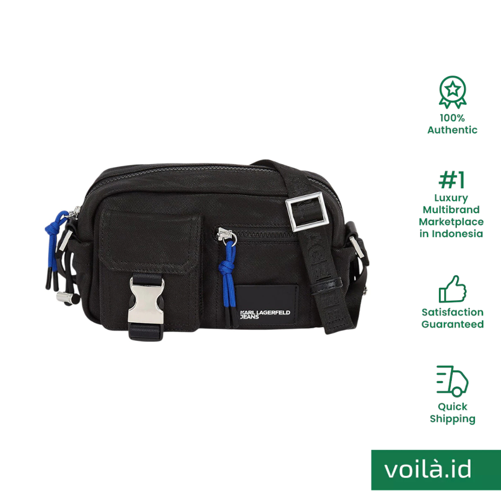 Utility Coated Denim Camera Bag Black