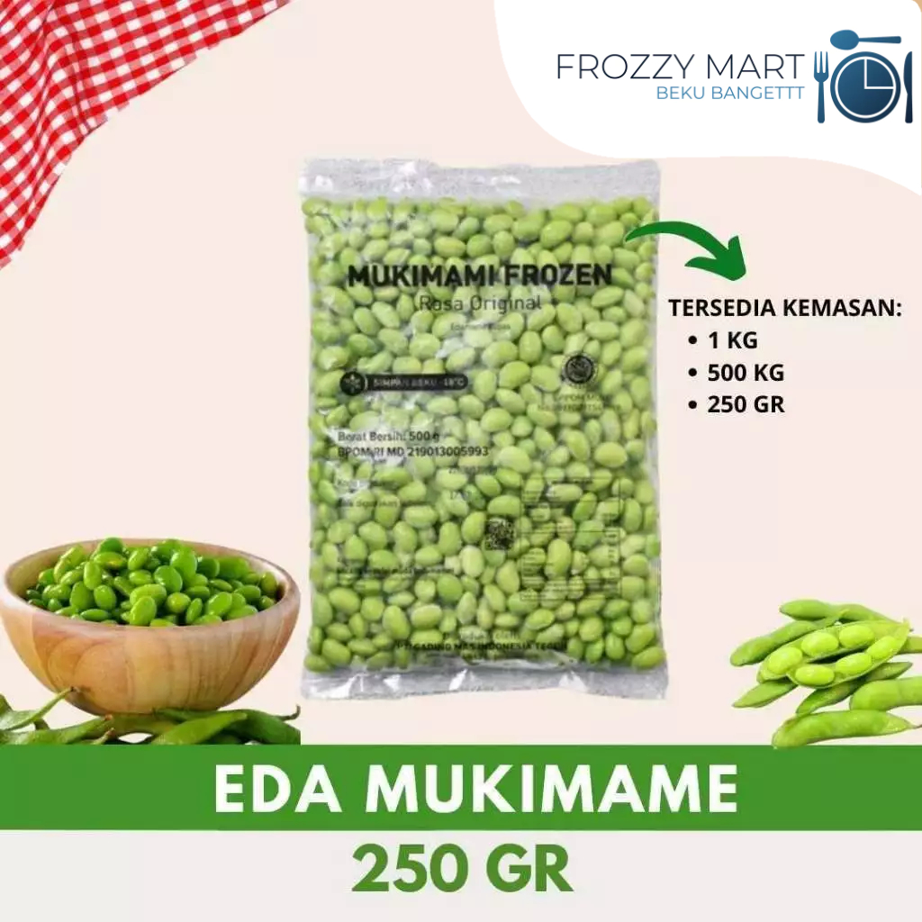 

EDA Mukimame 250gr / 500gr / 1kg – Edamame Kupas Frozen Segar Siap Masak