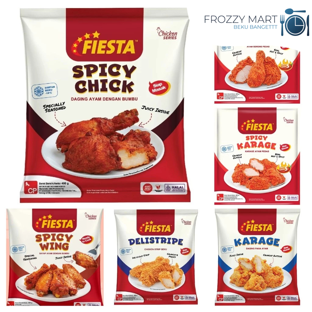 

Fiesta Chicken Series 400g – Crispy Bubble Katsu, Karage, Spicy Wing, Spicy Chick, Delistripe