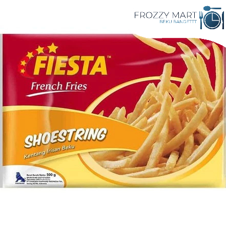 

Fiesta French Fries Shoestring Kentang Irisan Beku 500 gr | 1 kg (Kentang Goreng)