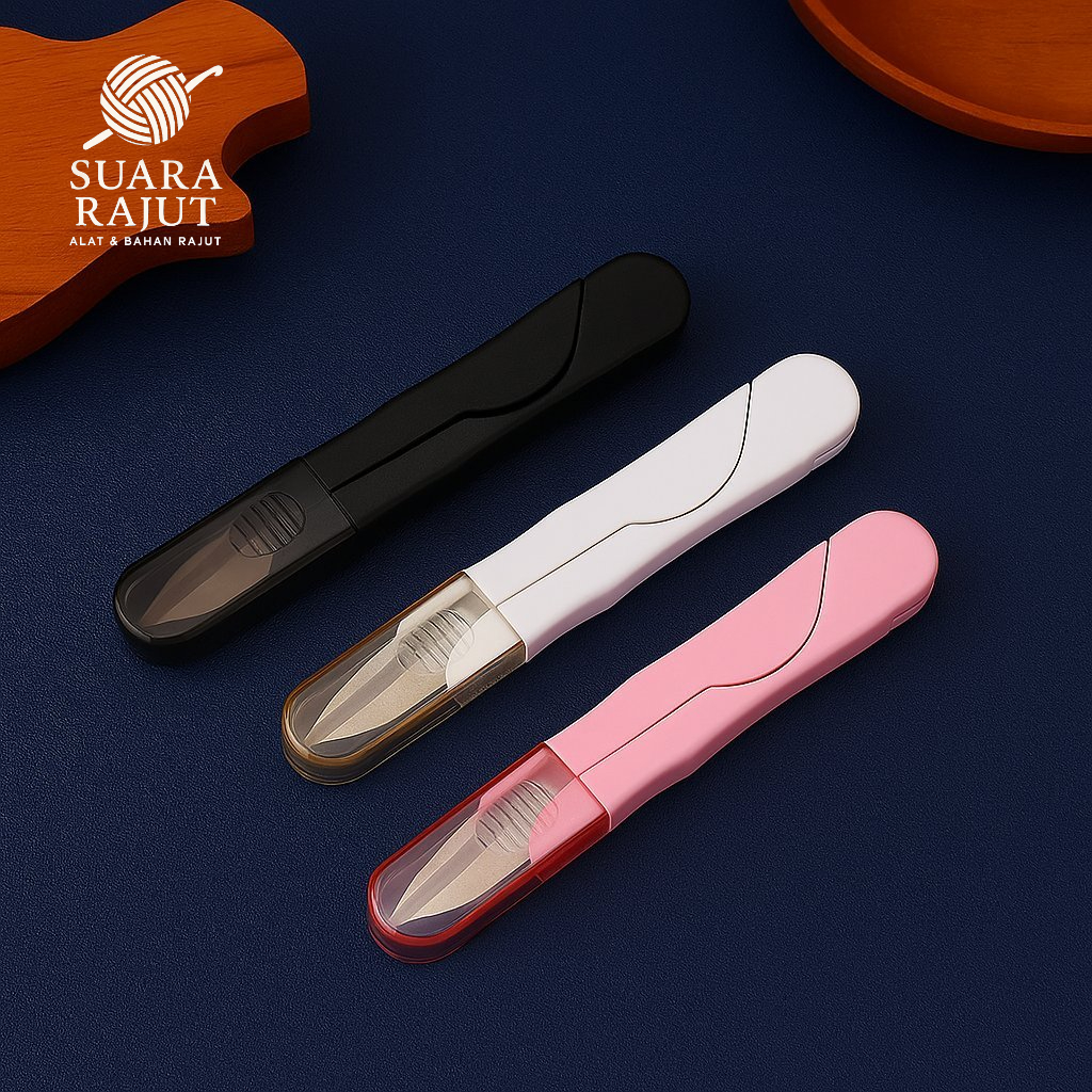 

SUARA RAJUT - GUNTING MINI BUANG BENANG RAJUT / PEMOTONG BENANG CEKRIS + TUTUP ELEGANT