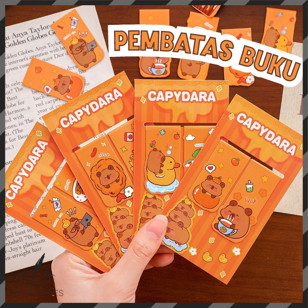

Pembatas Buku Capybara Magnet Panjang Kapibara Magnetic Bookmark Clip 2in1 A-PB008