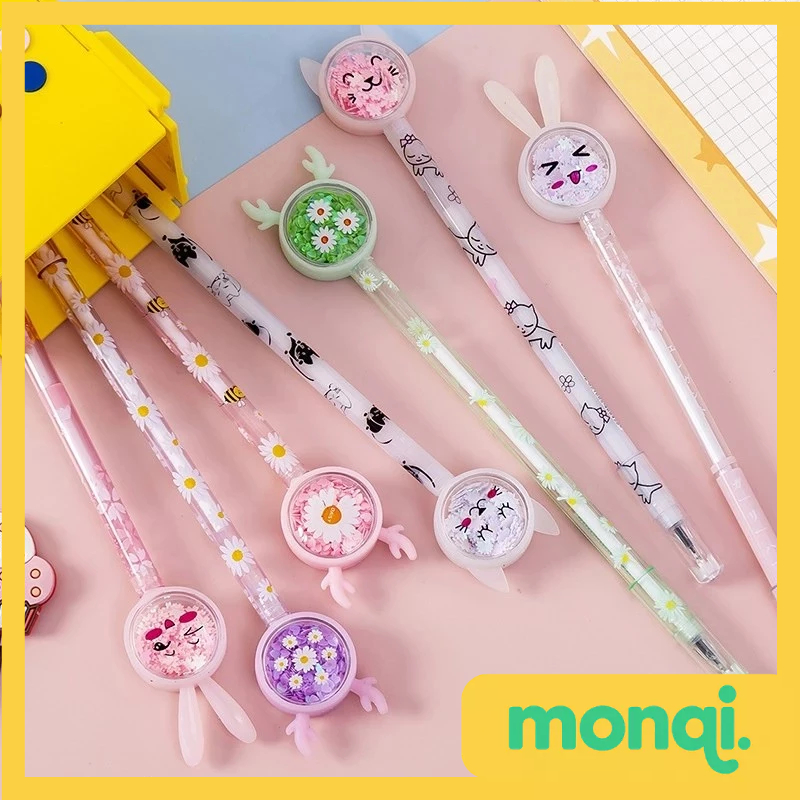 

MONQI Pena Karakter Payet Gliter Bunny Lucu Black Ink Gel Pulpen Murah Gel Bolpen Gel Pastel Alat Tulis Karakter Kupu-Kupu Perlengkapa