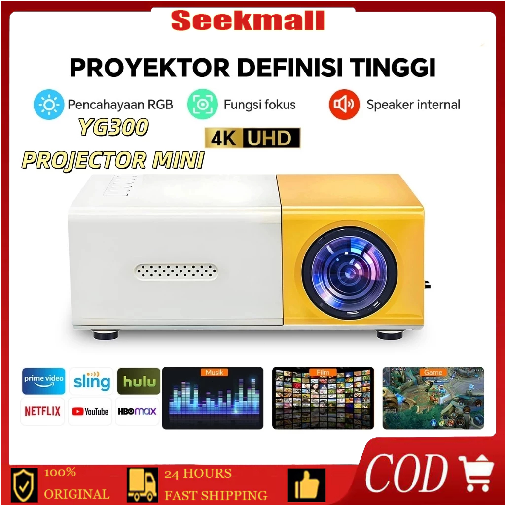 YG300 Proyektor Mini Portable Hp Android 4K HDMI Led Mini Proyektor Home Theater Cinema Media Player