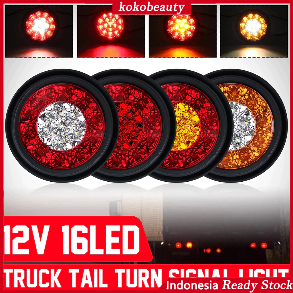 Lampu Stop Rem Belakang led truk mobil 12 volt 24 volt karet 2 warna viral 1pcs / Lampu Rem Belakang