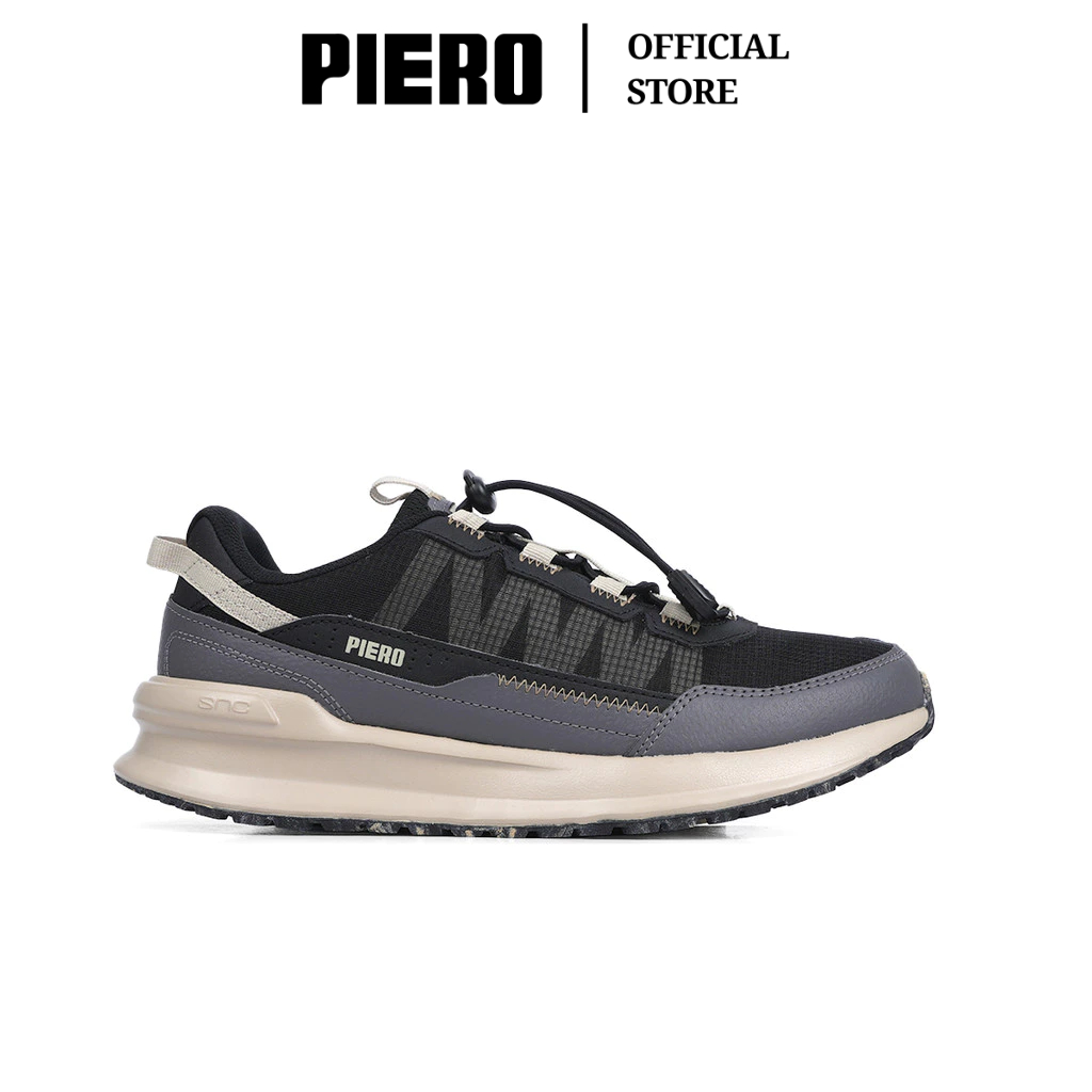 PIERO SEPATU SNEAKERS PRIA JOGGER 24 TRAC BLACK/GREY/KHAKI PIE1000385