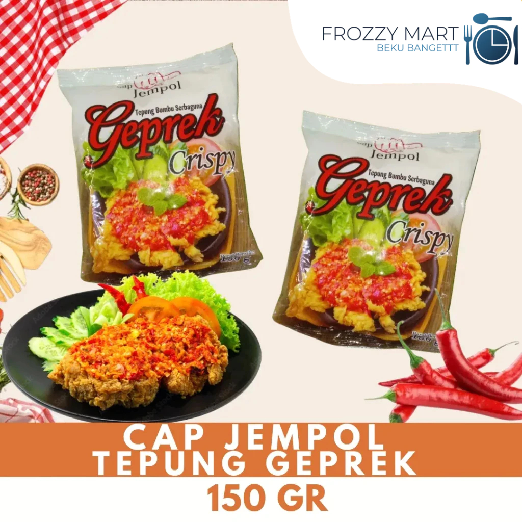 

Cap Jempol Tepung Ayam Geprek 150gr & Tepung Kriuk Crispy 250gr – Bumbu Siap Goreng