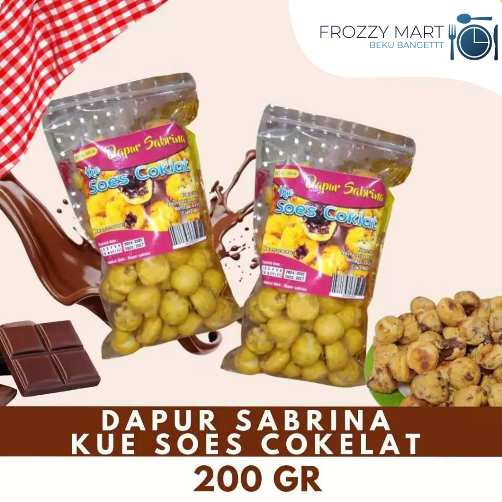 

Dapur Sabrina Kue Soes Cokelat Isi 10 | Frozen Snack Lembut & Lumer 200gr