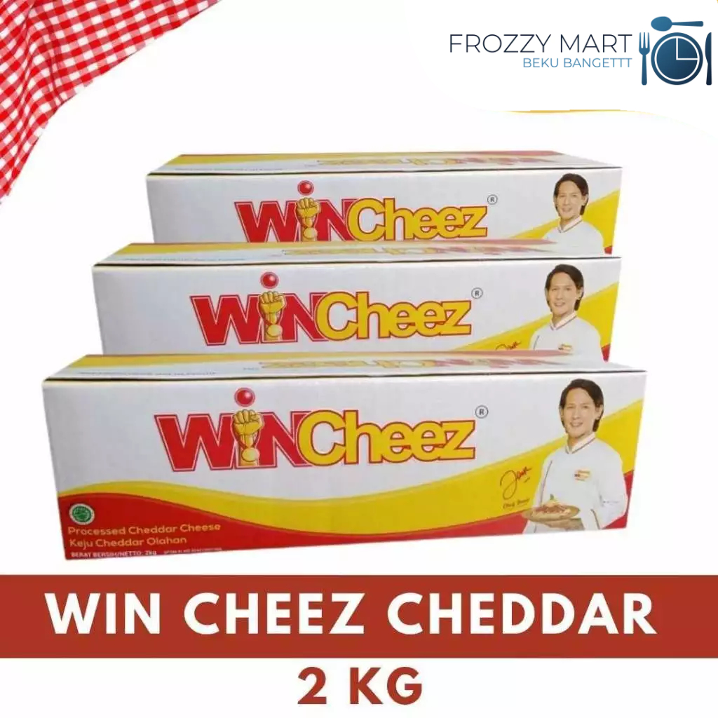 

WIN CHEEZ Cheddar 2kg – Keju Cheddar Blok Jumbo untuk Usaha & Rumah Tangga