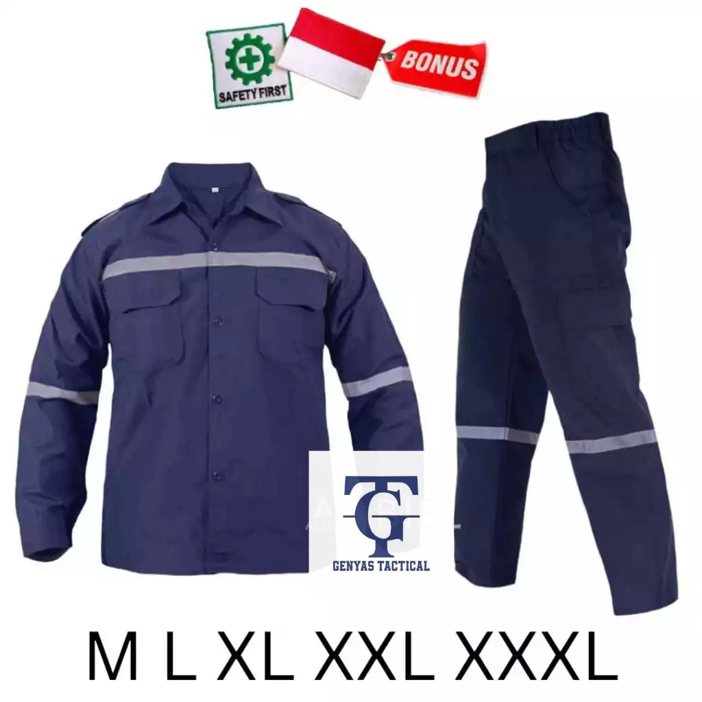 SERAGAM KERJA PROYEK SETELAN WEARPACK SAFETY KATELPAK BAJU DAN CELANA DARI BANDUNG