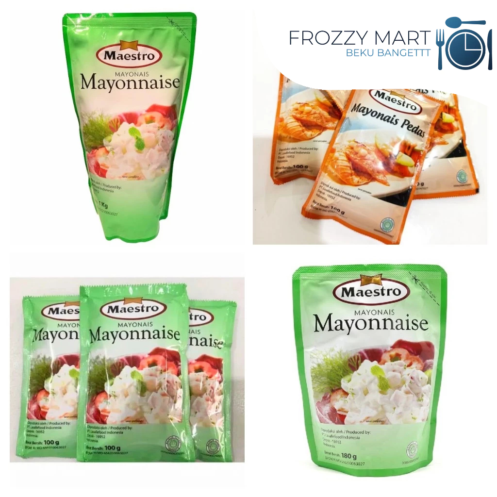

Maestro Mayonnaise | Original, Pedas | Kemasan 25gr, 100gr, 180gr, 1 kg