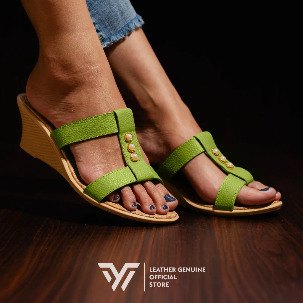Sandal Kulit Wanita-Wedges 5cm-Sandal Kulit Asli