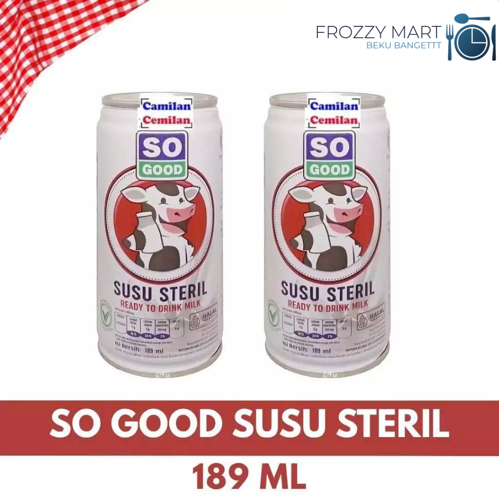 

SO GOOD Susu Steril 189ml – Minuman Susu Siap Minum | Segar & Bergizi