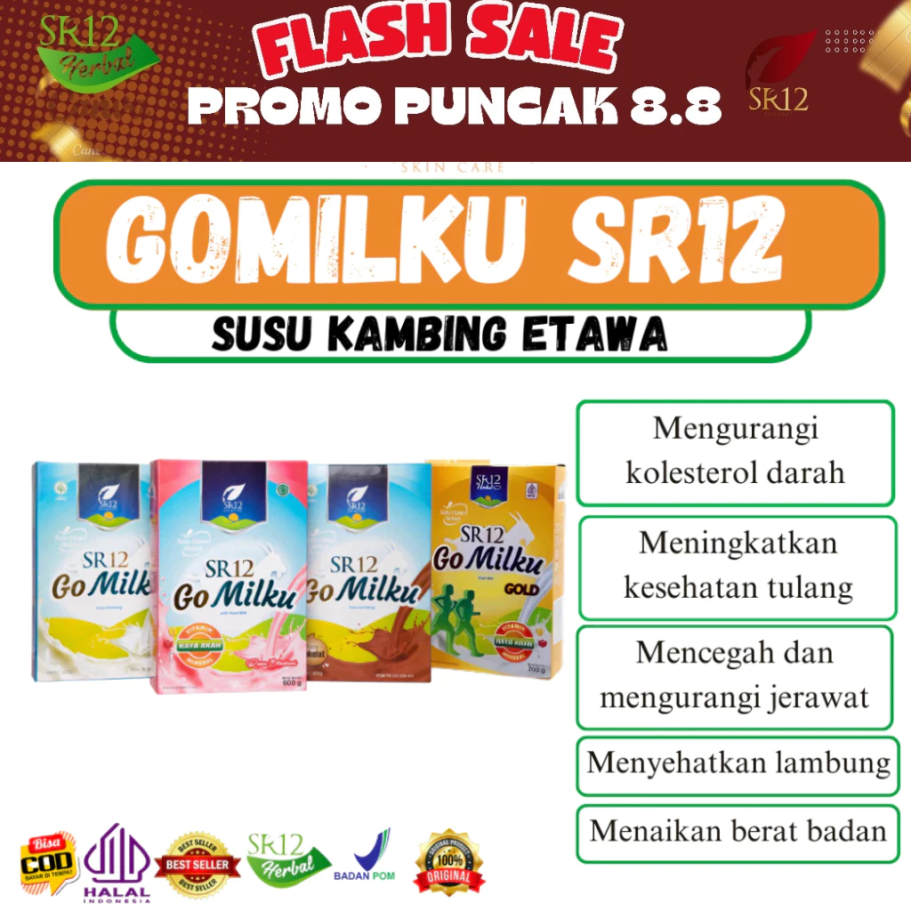 

SR12 GO MILKU SUSU KAMBING ETAWA / GOMILKU SUSU KAMBING KUALITAS PREMIUM / GOAT MILK SUSU BUBUK BPOM