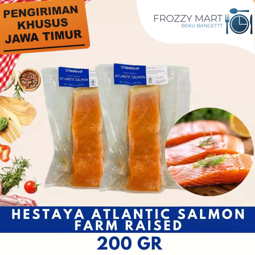 

HESTAYA Atlantic Salmon 200gr & Salmon Saikoro 250gr – Ikan Salmon Beku Premium