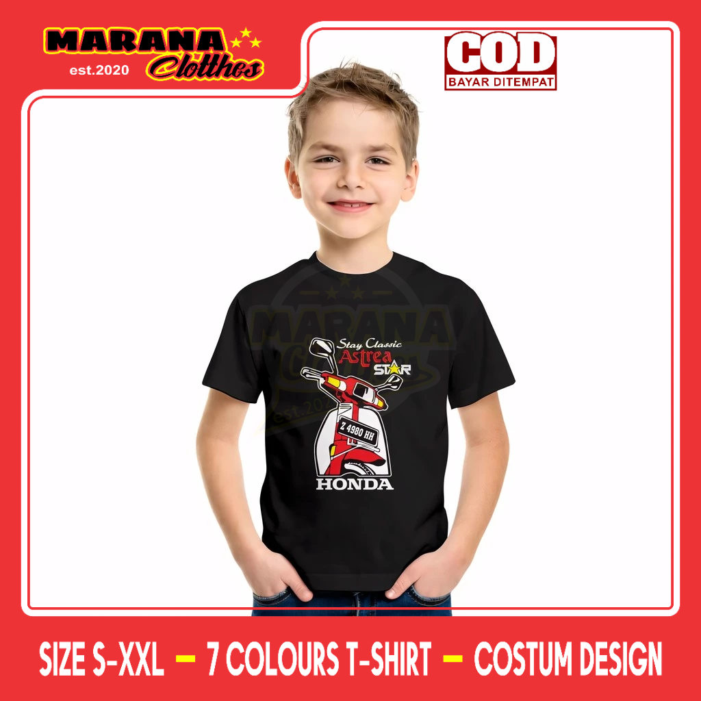 Kaos Anak Motor Honda Astrea Star Stay Classic Request Plat Nomor Baju Otomotif