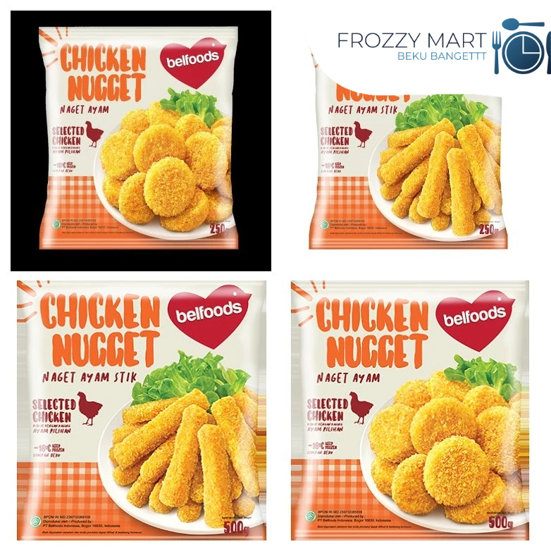 

Belfoods Chicken Nugget Favorit | Coin & Stick | Kemasan 250g / 500g