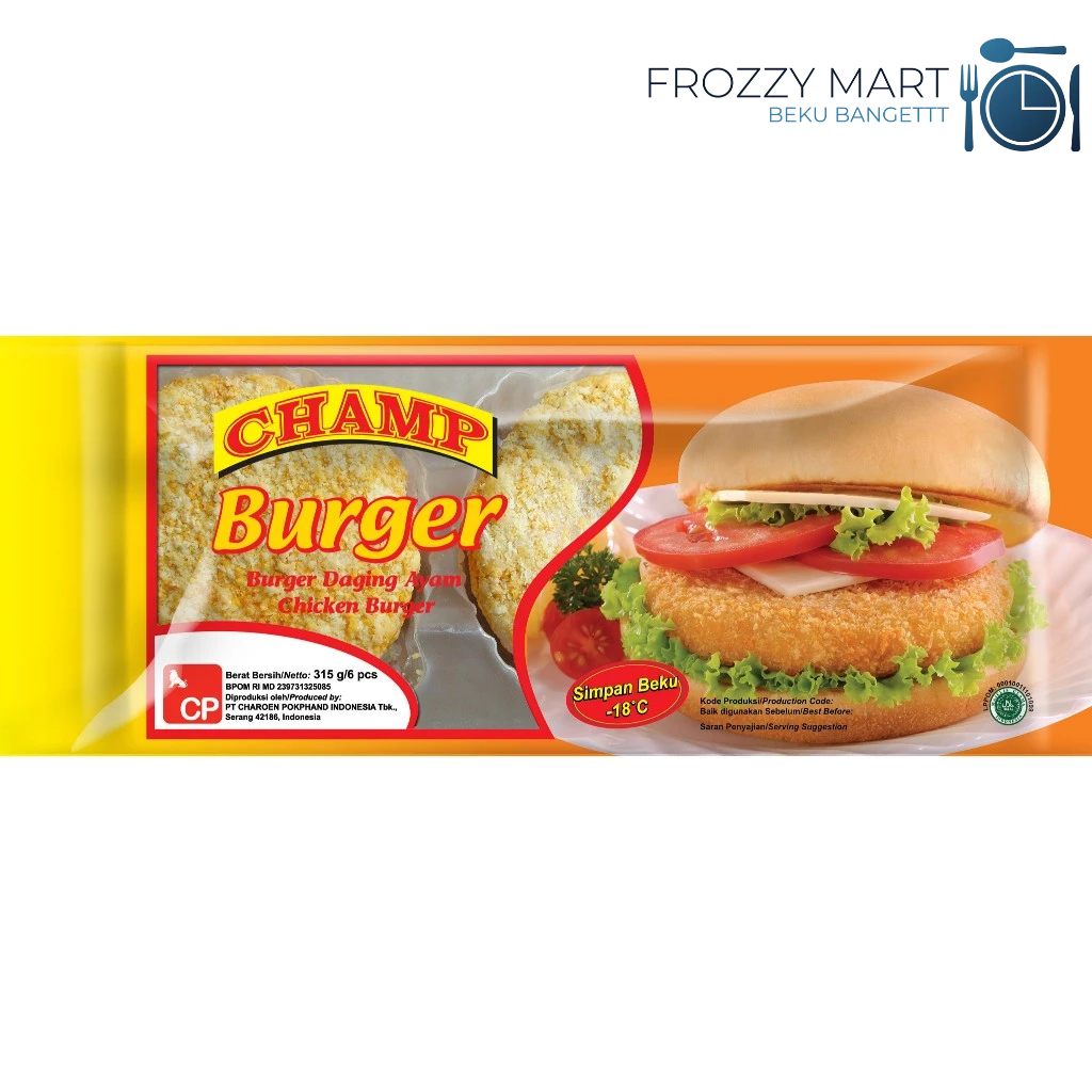 

Champ Burger Ayam Crispy isi 6 potong