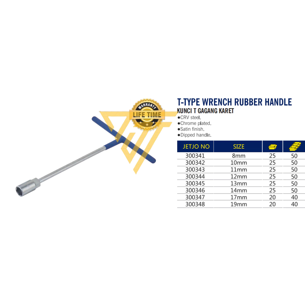 KUNCI T SOCK JETJO TOOL LAKONI PRO LAPIS KARET / KUNCI SOCK T / T-TYPE WRENCH WITH RUBBER LAKONI PRO