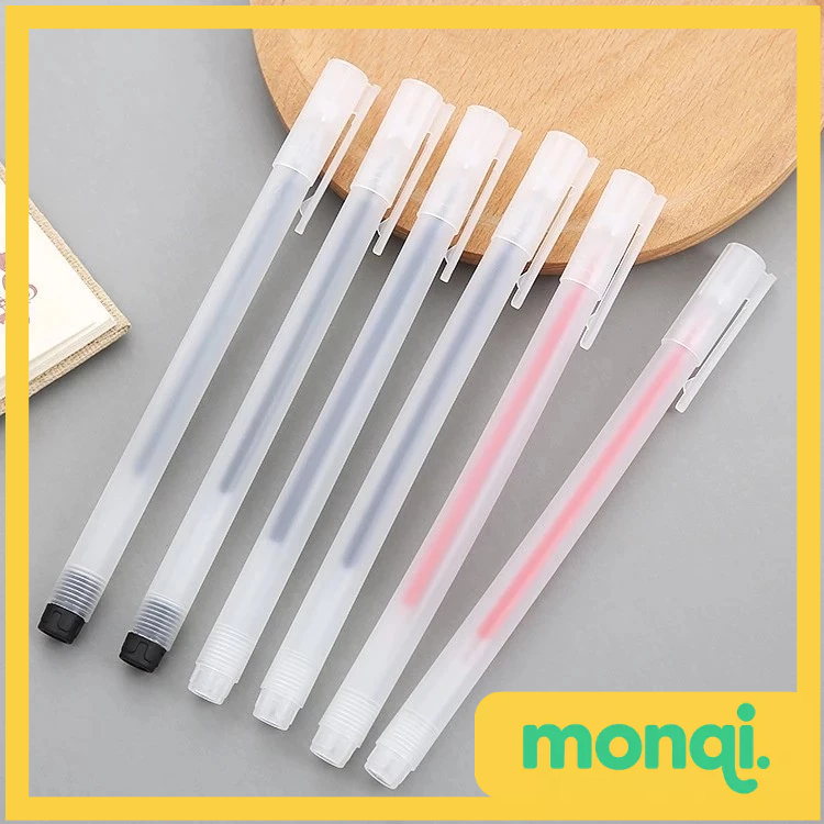 

MONQI Pulpen Gel 0.5mm Bolpoin Pena Pulpen Tinta Gel Cair Pena Transparant Pen Gel
